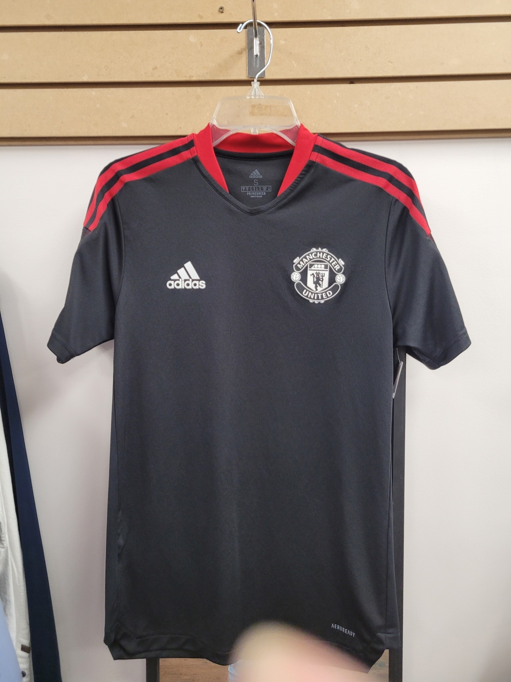 adidas Black and Red Manchester United Training Tee